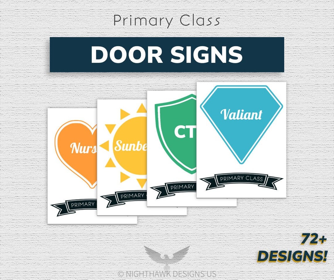 LDS Primary Door Signs 8.5x11 US Letter Size Printable - Etsy