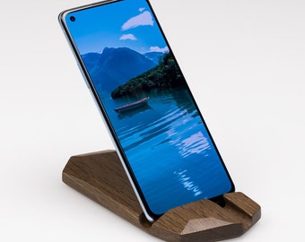 WOUYTPE Supporto per Cellulare in Legno, Porta Telefono Scrivania in Legno, Supporto per Telefono Portatile, Adatto a Diversi Modelli di Telefoni Cellulari, Tablet di Piccole Dimensioni, ecc