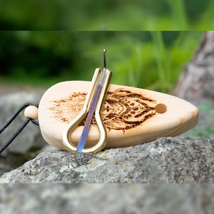 Jew&#39;s Harp, Jaw Harp With Case, Mouth Harp With Weighted Reed, Original Mouth Musical Instrument With Cedar Wooden Case