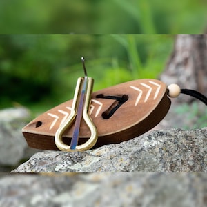 Jew&#39;s Harp, Jaw Harp With Case, Mouth Harp With Weighted Reed, Original Mouth Musical Instrument With Cedar Wooden Case