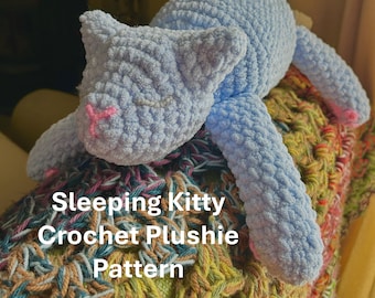 Sleeping Cat Crochet Plush: Life-Size Stuffed Animal (PDF Pattern)