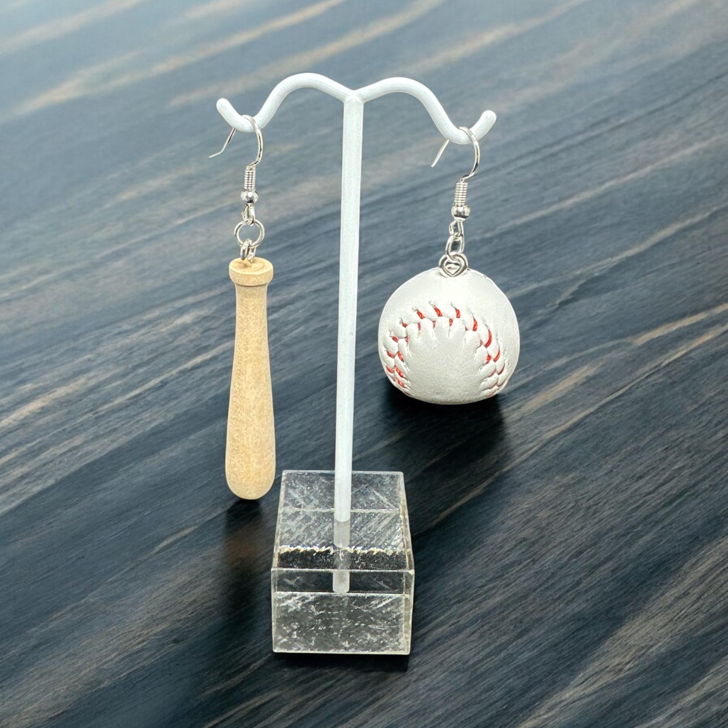 Double Play Mismatch Bat Baseball Earrings
