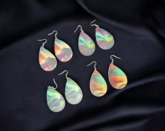 Boho Teardrop Dangle Earrings: Nature-Inspired Faux Leather Jewelry