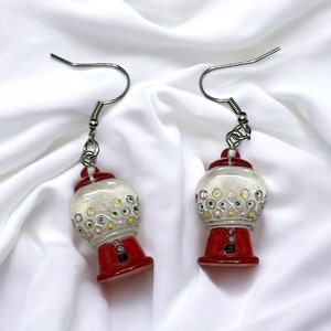 Cute Bubble Gum Machine Acrylic Dangle Earrings