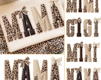 Faux Patchwork Leopard Mama png, Leopard Mama varsity png, Gigi Mimi Mini Nana png, Lace leopard Mama png, Festa della mamma, Leopard Plaid Mama