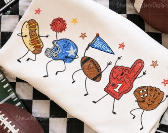 Cute Football Doodles png, Funny Sports Characters Clipart, Football Season Mascot Bundle, Hand Drawn Sublimation Digital Download