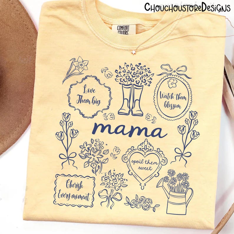 Mama Grandma Nana Auntie PNG Bundle, Vintage Floral Line Art Designs, Minimalist Motherhood Quotes, Boho Mom Sublimation Pack image 3
