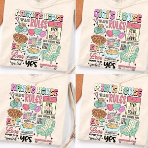 Grandma Nana Gigi Mimi House Rules PNG Bundle – Funny Family Quotes Sublimation Design, Vintage Cute Home Saying Shirt Design