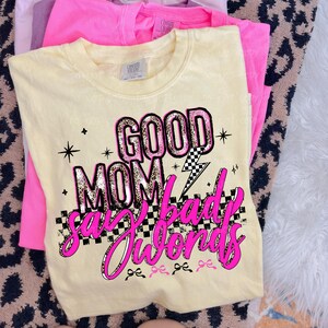 Good Mom Say Bad Words PNG, Edgy Leopard Mama Sublimation Design image 4