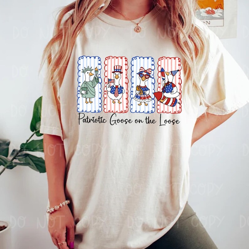 Patriotic Goose on the loose png, Red White Goose png, This Goose is Loose png, Fourth of July png, Patriotic Shirt Design image 7
