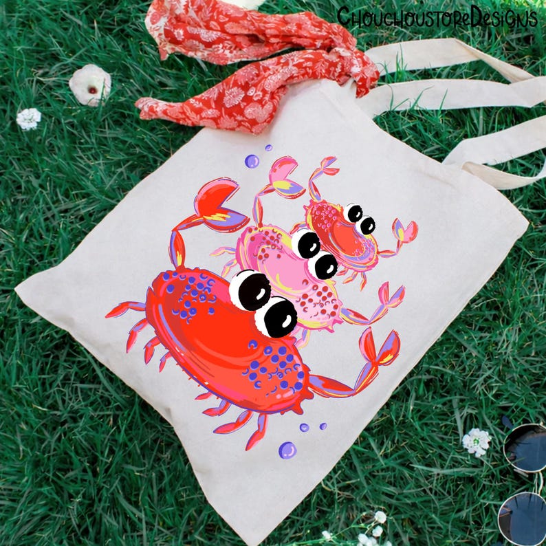 Brushstroke Stacked Crab png, Kawaii Ocean Animal Doodle Design, Colorful Beach Sea Life Art, Hand Drawn Summer Clipart PNG image 3