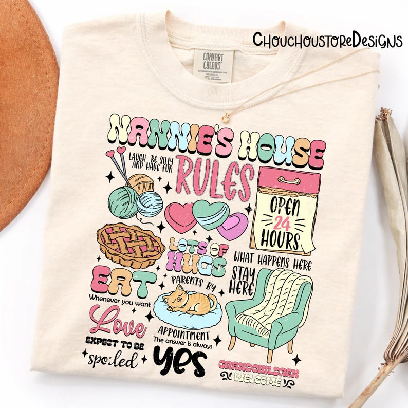 Grandma Nana Gigi Mimi House Rules PNG Bundle – Funny Family Quotes Sublimation Design, Vintage Cute Home Saying Shirt Design image 4
