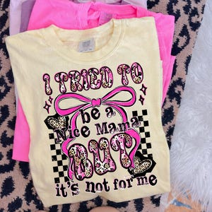 Pink Leopard I tried to be a nice mama png, but it's not for me png, Edgy Mom Life Shirt Design, Checkered Grunge mama png, Pink mama png image 9