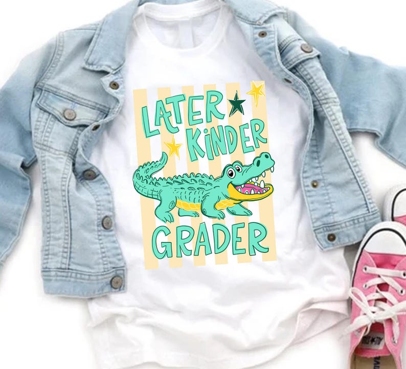 Later Gator Grader PNG Bundle Boy, Pre-K to Fifth Grade Shirt Design, Last day of school Gator png, Boy funny crocodile png image 3