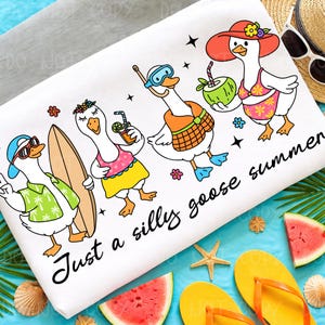Just a silly goose summer png, Summer Vibes, Trending Goose Png, Cute Retro Goose png, Funny Goose Clip art, Animal Summer Png