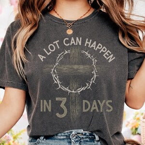 A Lot Can Happen In 3 Days PNG, Christian Easter Cross Crown of Thorns PNG, Jesus Resurrection Sublimation, Vintage Distressed Christian
