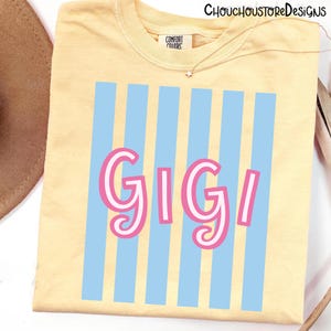 Paquete PNG de Mamá Preppy, Conjunto PNG de Mamá Nana Mimi Gigi, Diseños de Mamá Coqueta a Rayas, Paquete de Sublimación de Maternidad Femenina y Linda imagen 3