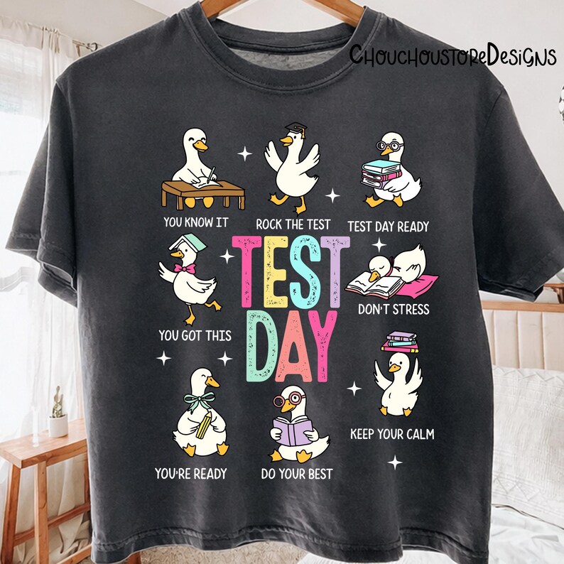 Test Day Goose png, Testing Day PNG, Funny Goose School PNG, You Got This Exam Motivational PNG, Teacher Student Sublimation Design image 1