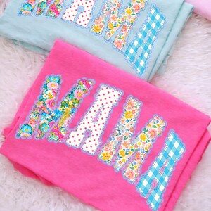 Floral Lace Mama Varsity PNG, Coquette Mama PNG, Preppy Mama Letter PNG, Mother's Day Mama Shirt Design, polka dots, and gingham Mama