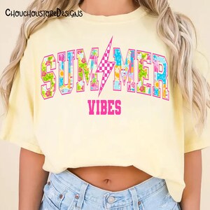 Tropical Summer Varsity Vibes PNG – Summer Vibes Retro Beach sublimation, Floral Tropical Sublimation Design image 8