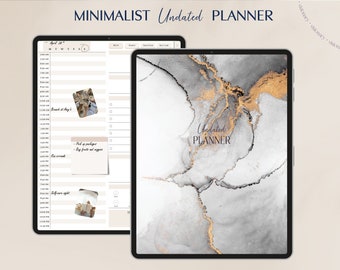Planificador Digital / Planificador Digital Minimalista Sin Fecha / Planificador de iPad / Planificador Goodnotes / Notabilidad / Planificador Mensual / Semanal / Diario