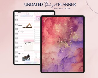 Planificador digital sin fecha, Planificador de esa chica, Planificador de iPad, Planificador GoodNotes, Pegatinas digitales, Planificador mensual, Planificador semanal, Planificador diario