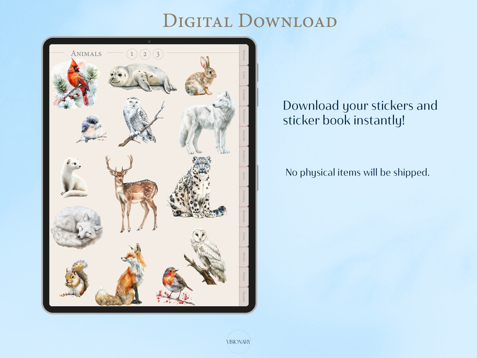 Digital Stickers Cozy Winter | Goodnotes Stickers | 700 Digital Planner ...