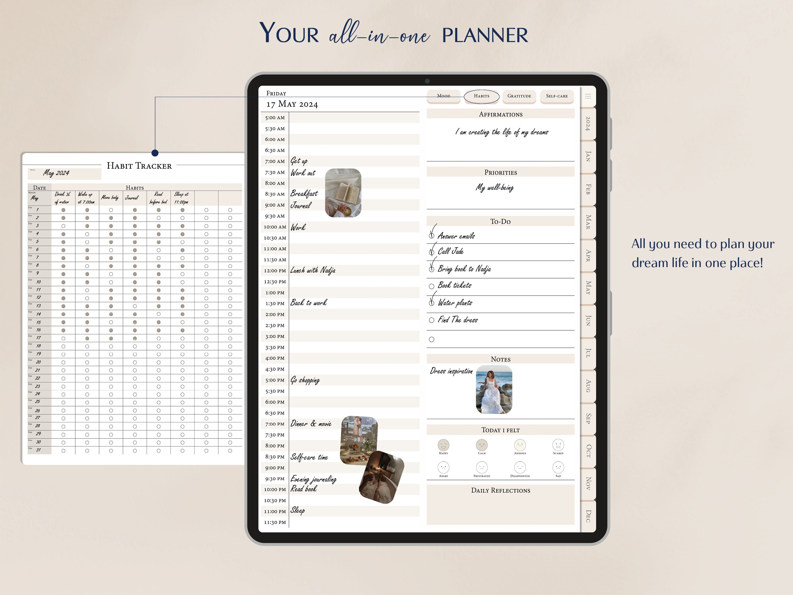 2024 Digital Planner Minimalist Planner iPad Planner Goodnotes Planner ...