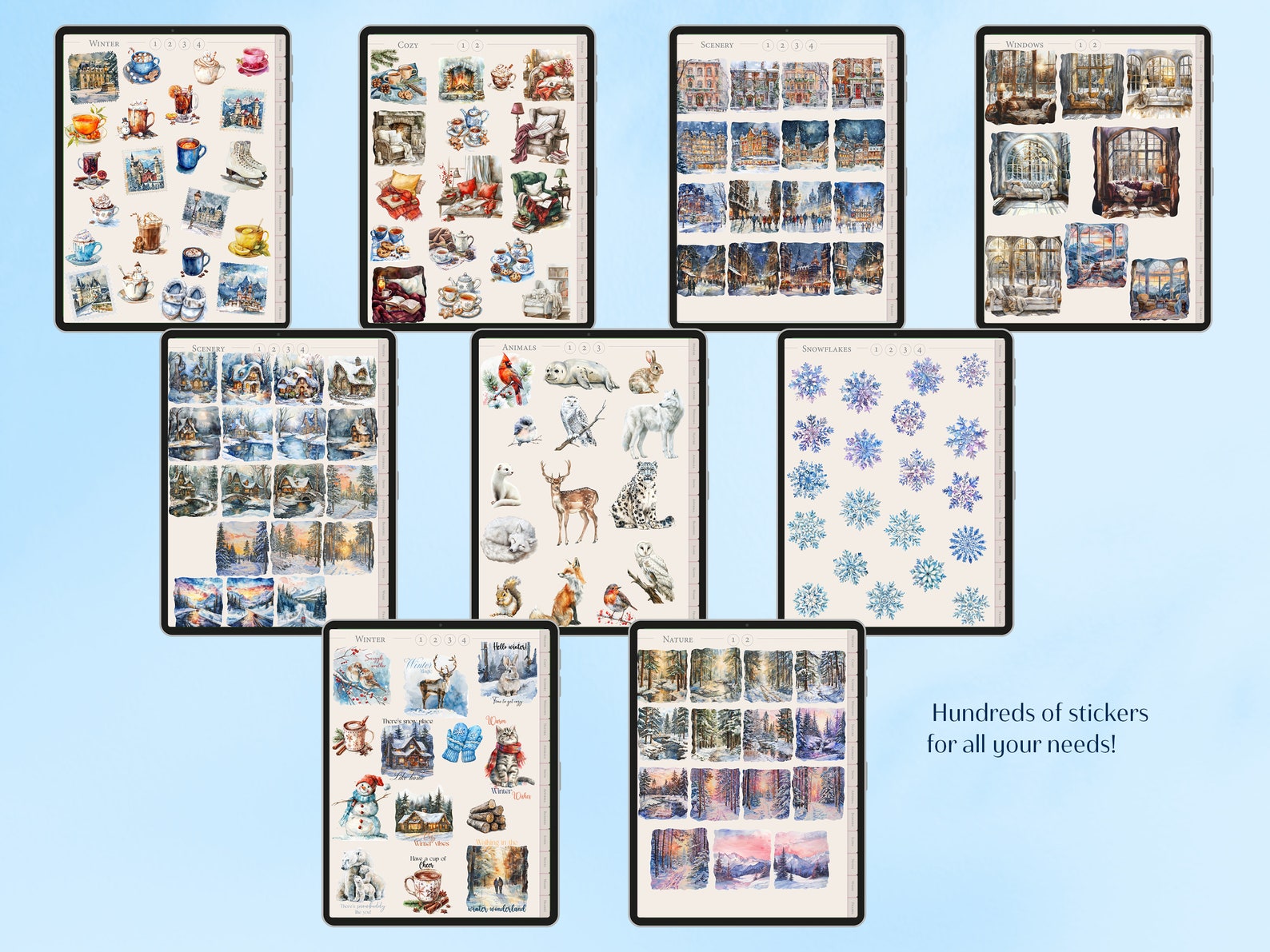 Digital Stickers Cozy Winter | Goodnotes Stickers | 700 Digital Planner ...