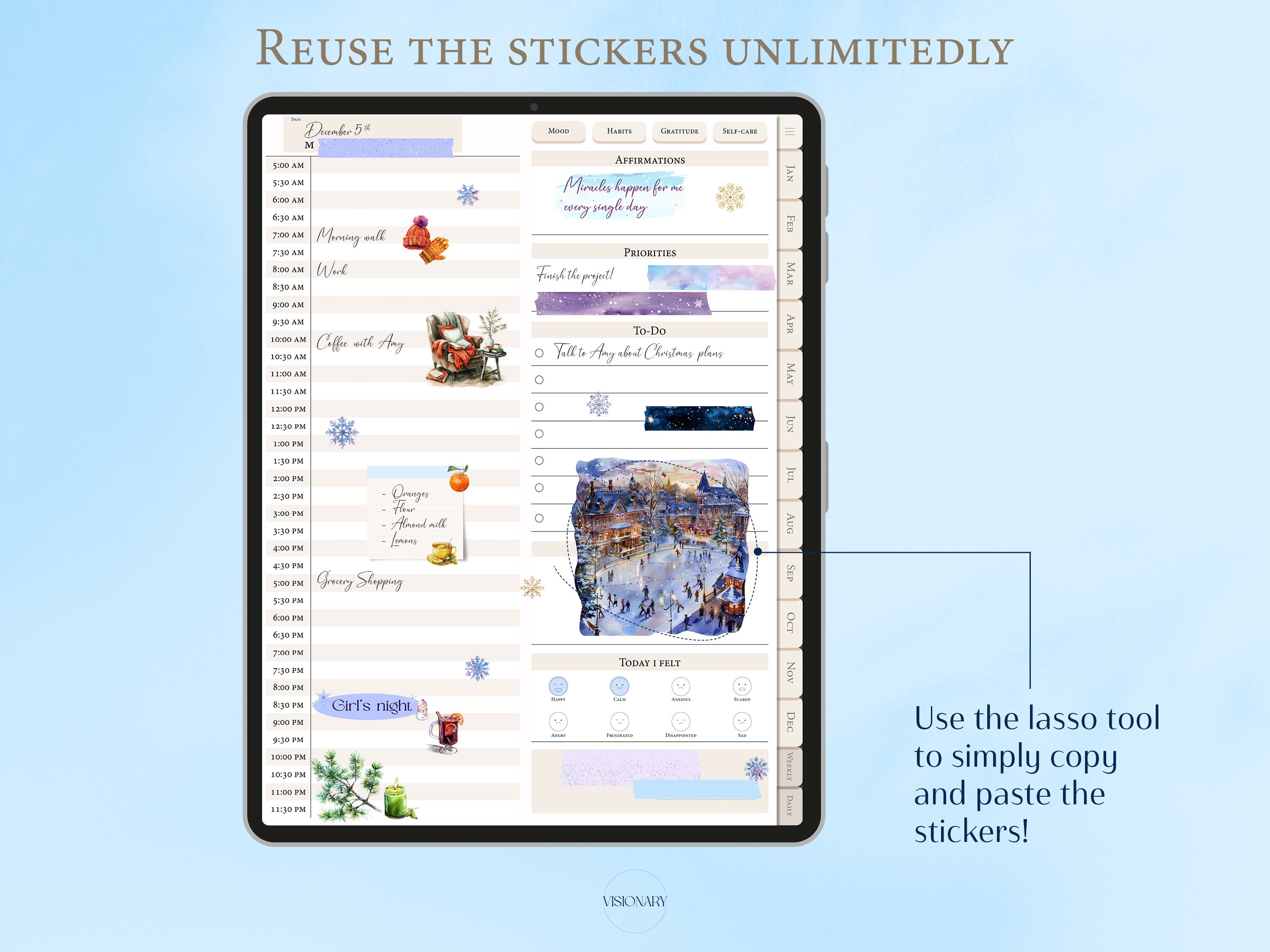 Digital Stickers Cozy Winter | Goodnotes Stickers | 700 Digital Planner ...