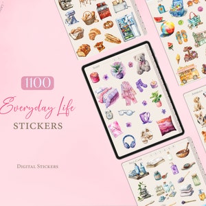 Digital Stickers Everyday Life | GoodNotes | 1100 Digital Planner Stickers | Everyday Stickers | Digital Sticker Book | Aesthetic Stickers
