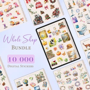 Whole Shop Bundle | 10000 Digital Stickers | Goodnotes Sticker Books | iPad Sticker Collections | Digital Planner Stickers | Sticker Set