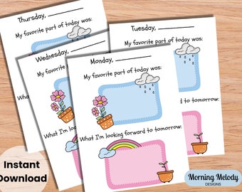 Gratitude Journal for Kids, Gratitude Journal Printable, Daily Gratitude Printable Journal, Gratitude Journal Prompts, Kids Gratitude Pages