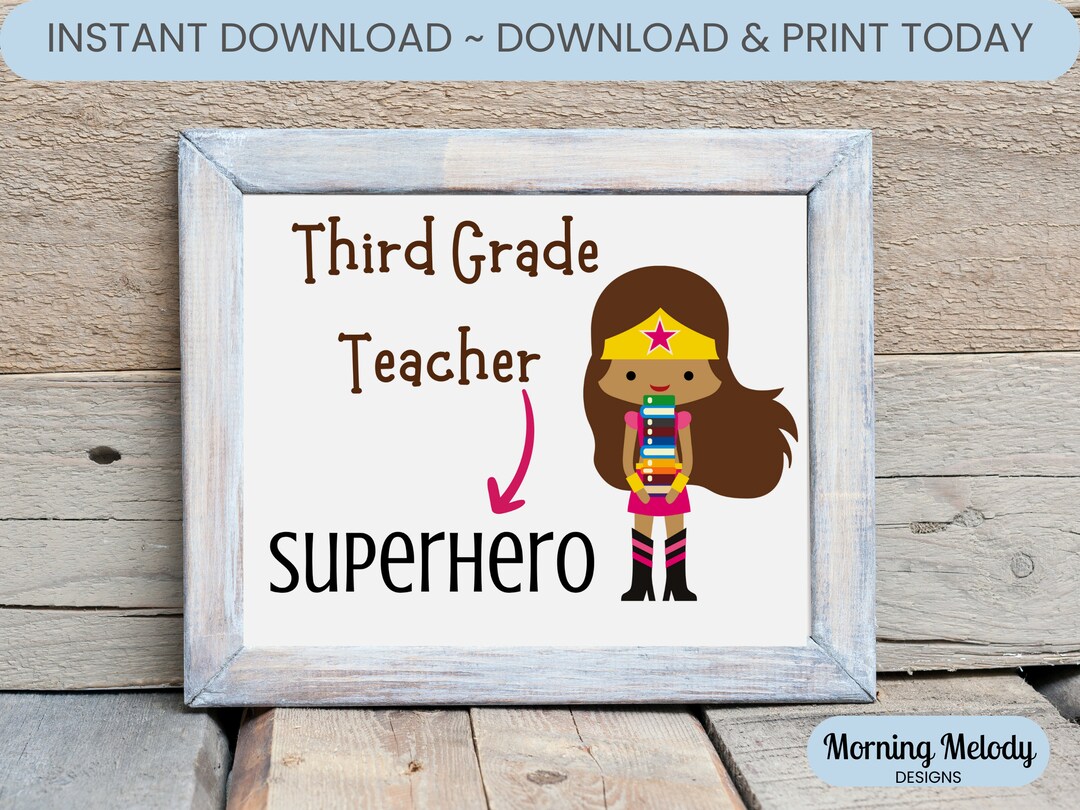 Superhero Printable for Classroom Gift for Teacher First Day - Etsy
