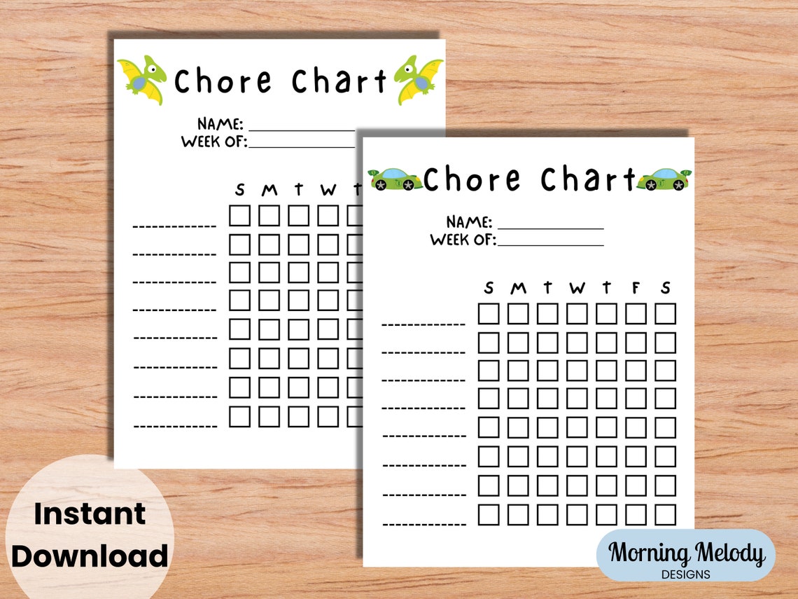 Chore Chart for Kids, Chore Chart Printable, Daily Chore Chart for Kids ...