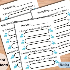 Gratitude Journal Activities for Kids, Gratitude Pages for Kids, Daily Gratitude Journal Pages Printable Gratitude Pages
