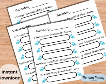 Gratitude Journal Activities for Kids, Gratitude Pages for Kids, Daily Gratitude Journal Pages Printable Gratitude Pages