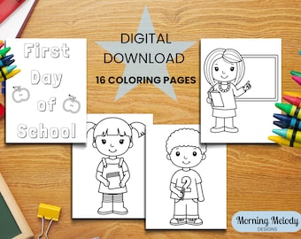Printable Preschool Activity, Back to School Preschool Coloring Pages, Preschool Coloring Sheets, Kids First Day of School Coloring Pages