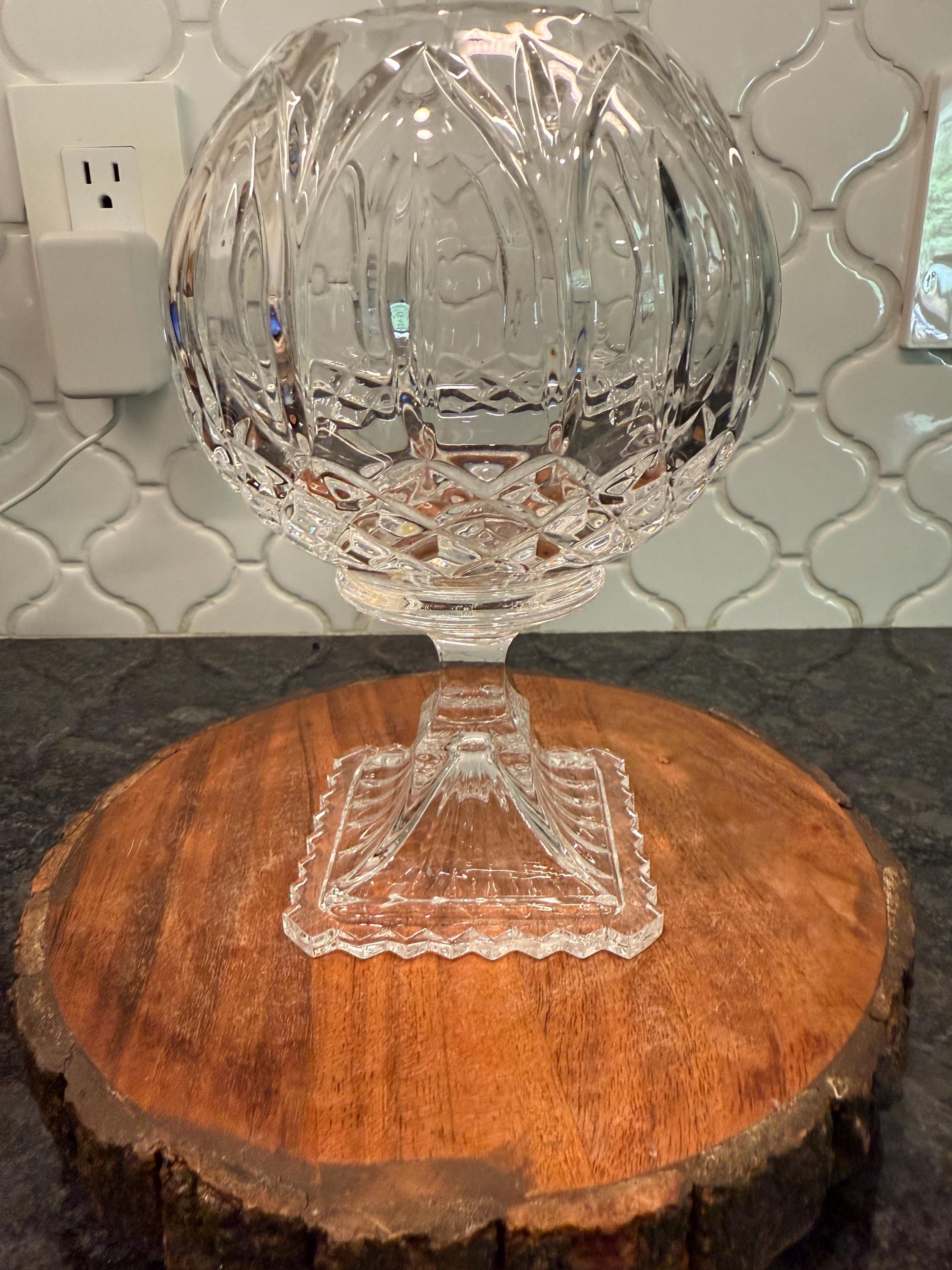 Vintage Crystal Rose Bowl - Etsy