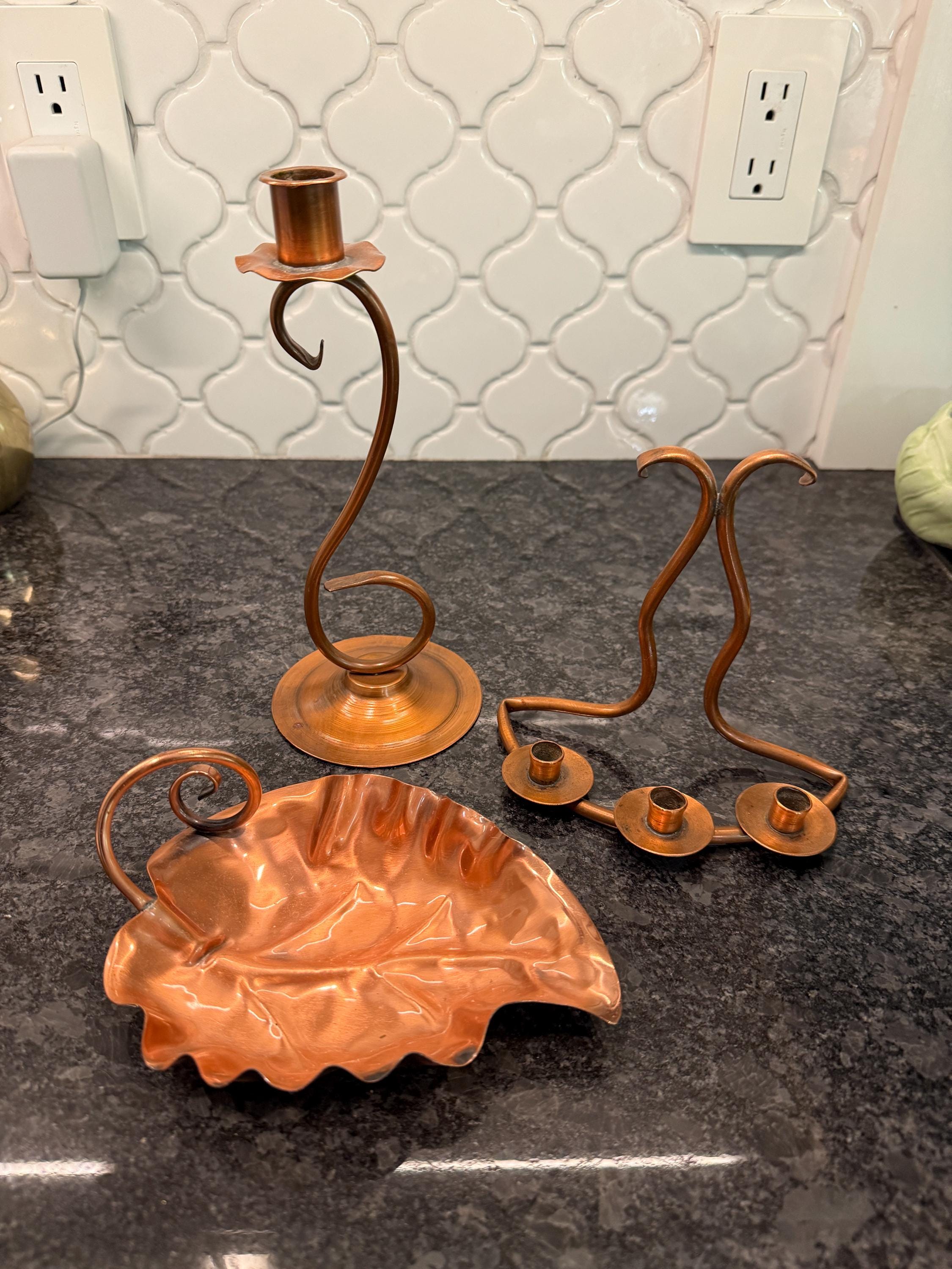 置物 GregorianCopper CandleHolder ServingTray Gregorian Copper Tray - Etsy