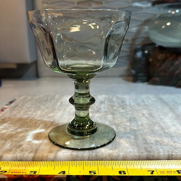 Vintage Lenox Green Jade Crystal Glass Footed Dessert/pudding glass