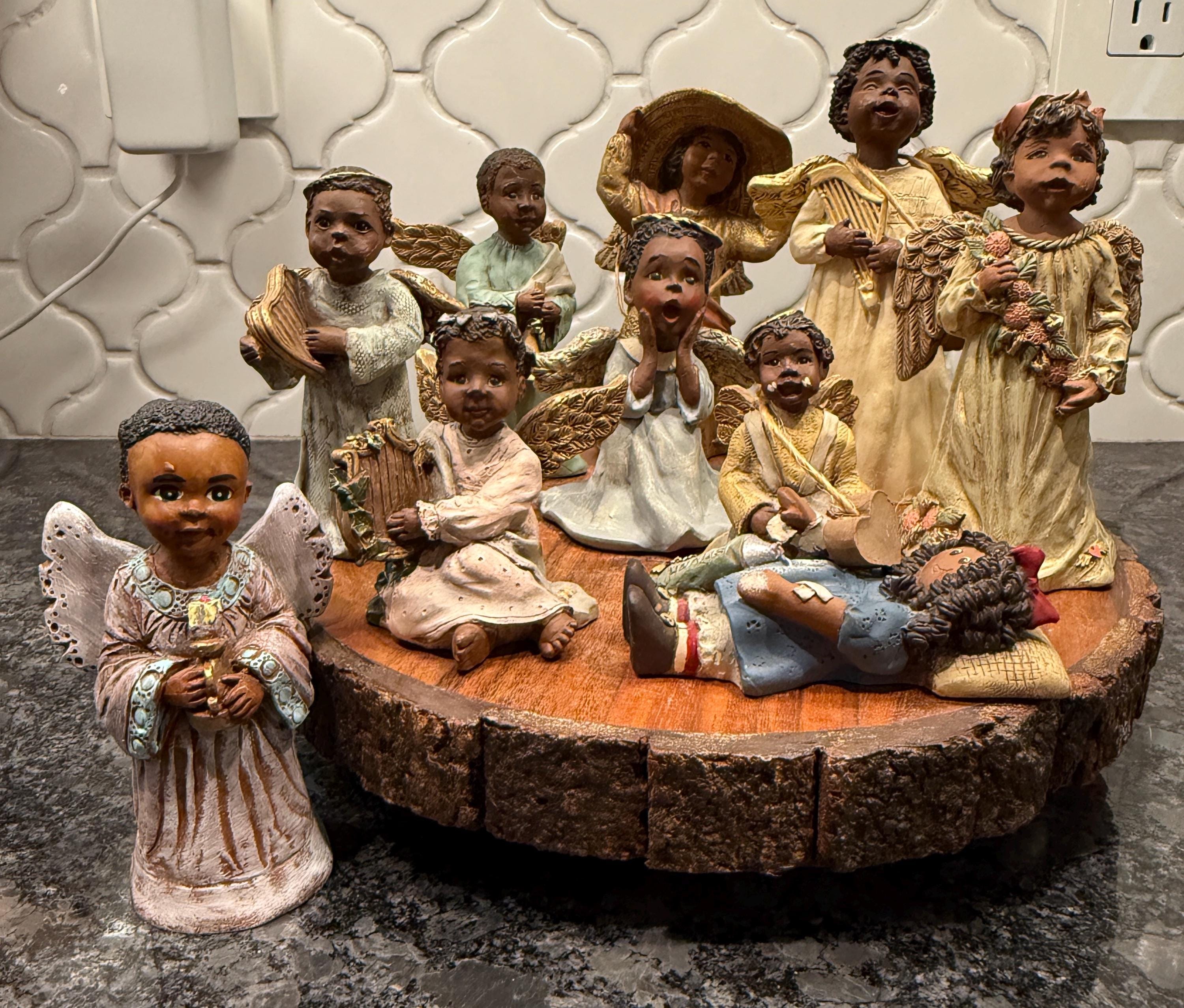 Vintage Sarah's Attic Angel Figurine Lot – Black Heritage Angels, 1990s ...