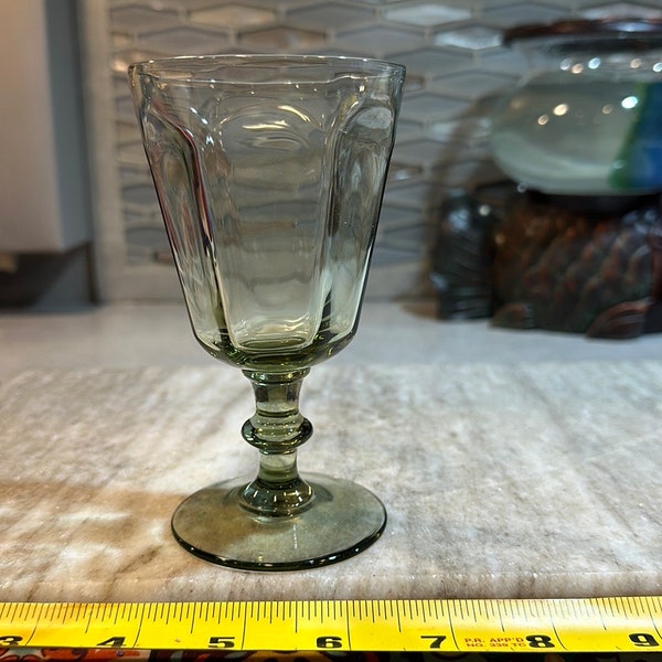 Vintage Lenox Green Jade Crystal Glass Juice Goblet