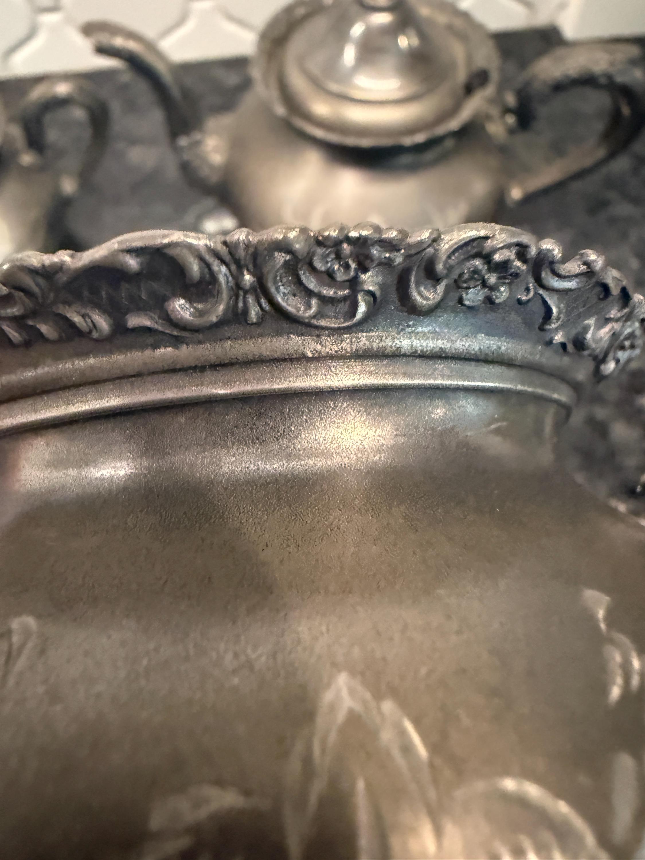 Antique 1890's Van Bergh Silver Plate Co. Quadruple Plated Tea Set