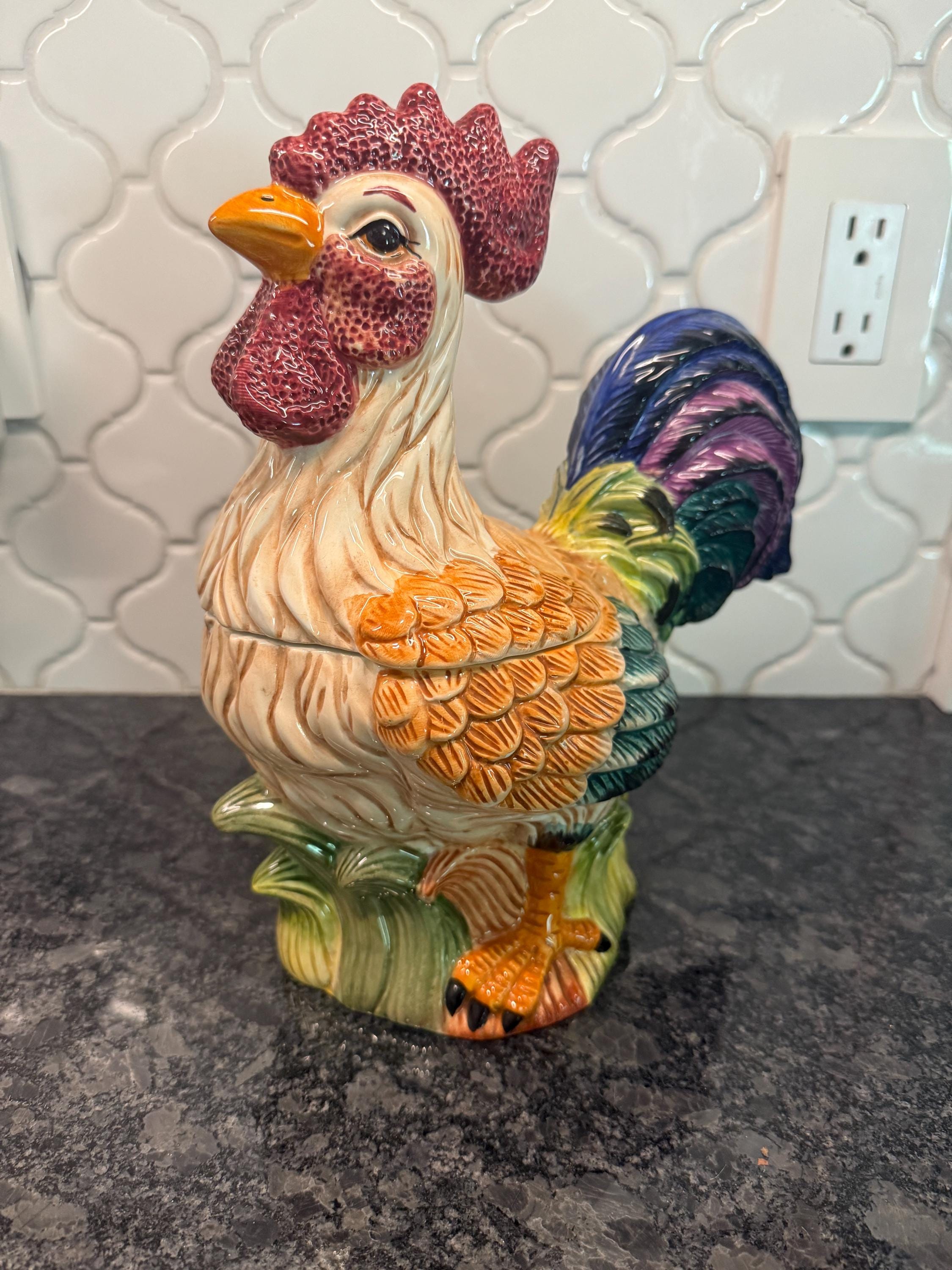 置物 vintage ROOSTER COOKIE JAR Vintage 1960s Retro Rooster Cookie Jar by McCoy Pottery