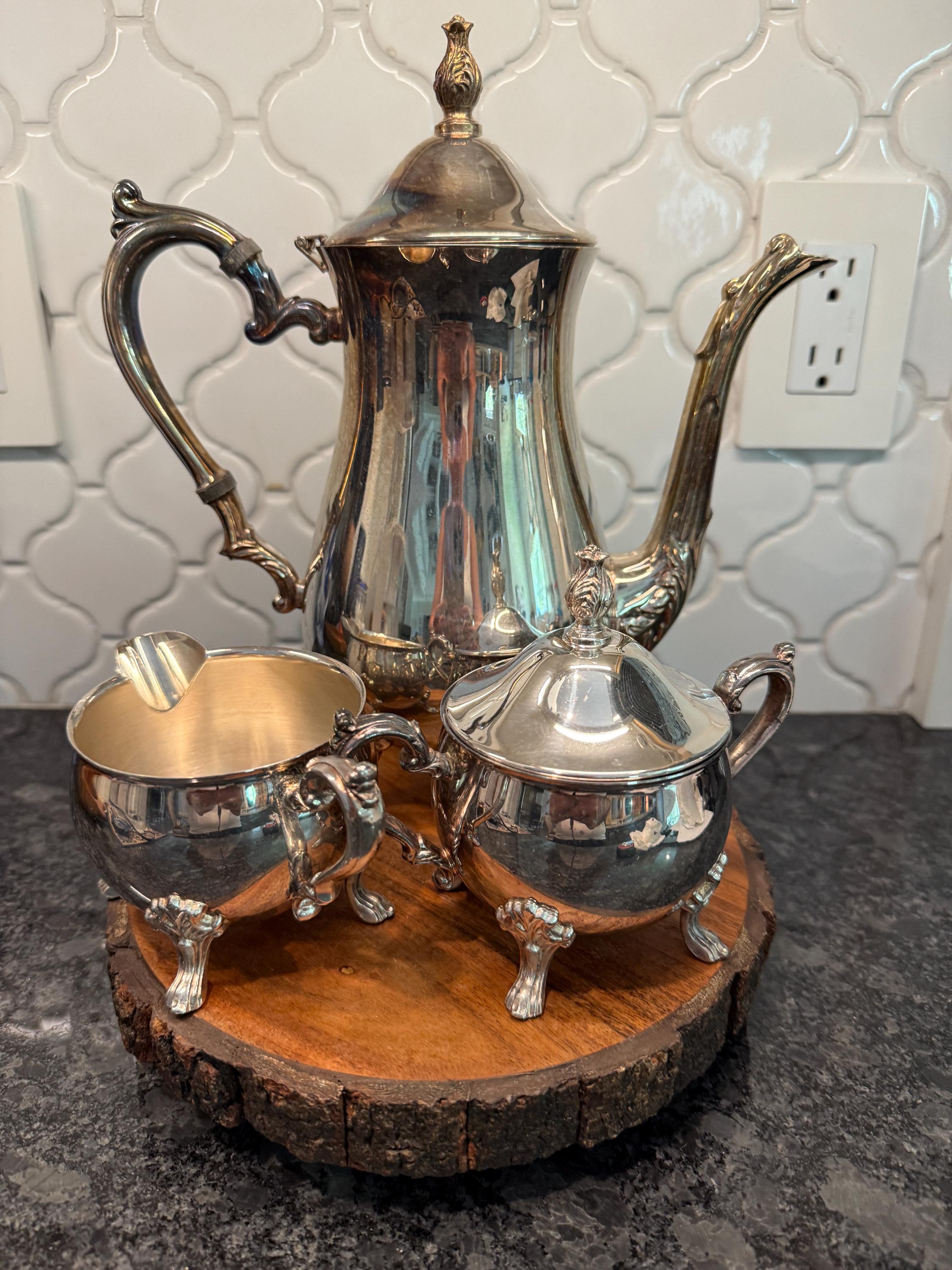 Vintage Sheridan Taunton Silver Plated Tea Set, 3pc Victorian