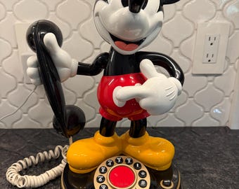 Disney, Mickey Mouse, Landline Telephone, Vintage 80s, Vintage