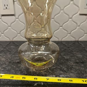 Vintage Iridescent Gold Amber Glass Ruffled Chimney Hurricane globe Oil Light Sconce Lamp Slip Shade