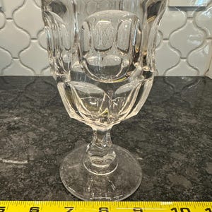 Antique 19th Century Ashburton EAPG Clear Glass Goblet Victorian Pressed Glass Wine, Juice and Water Glass