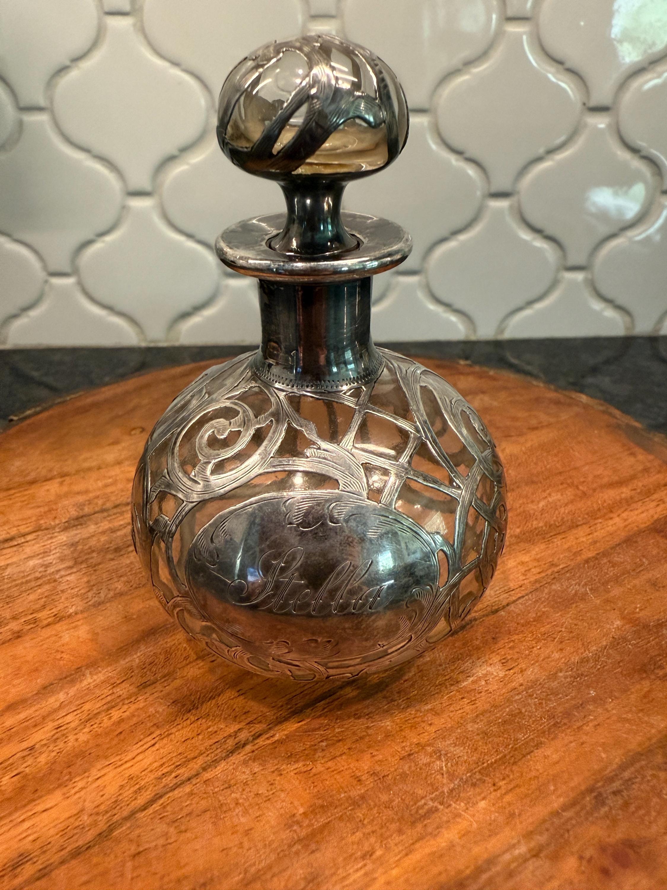 Antique Silver Perfume Bottle - Etsy